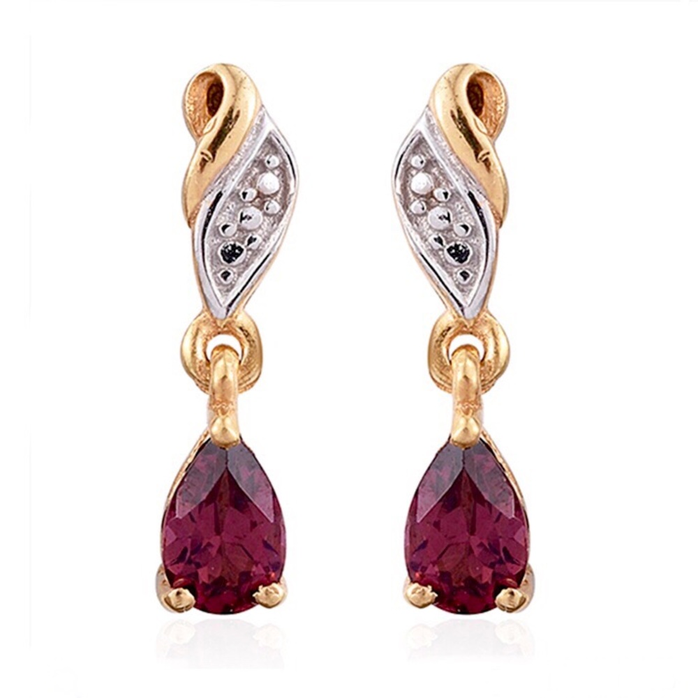 14k Gold GARNET Earnings (1.5 carats)